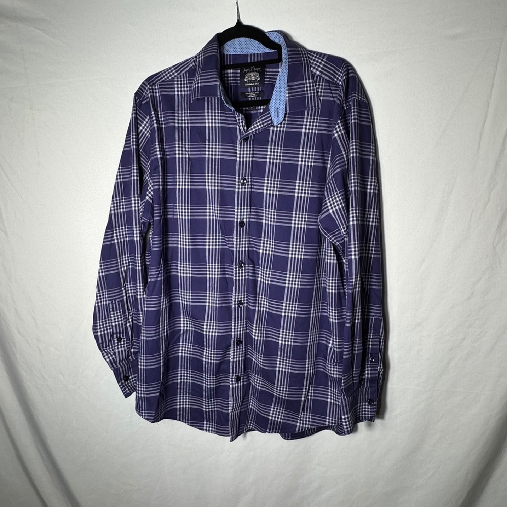 Men's Savile Row Company Button Up/Down Shirt SzXL Slim Fit
